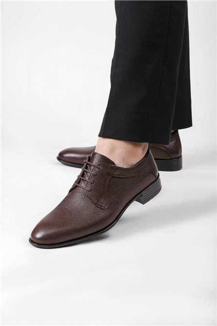 GERARDINO Men's classic Genuine Leather Shoes Brown 2007