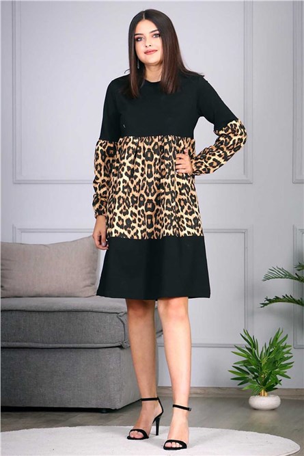 Madmext Women's Dress - Black, Leopard #289428