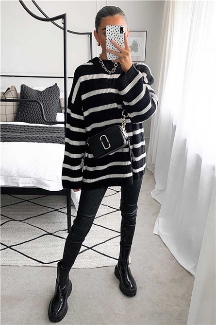 Women's Jumper - Black, White #289992