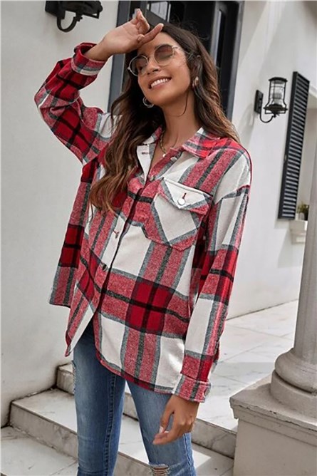 Mad Girls Women's Shirt - Red, White #290157