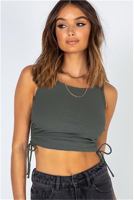 Mad Girls Women's Crop Top - Grey #303755