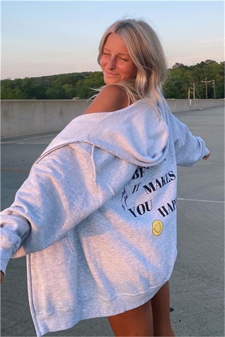 Дамски суитшърт - сив 308768