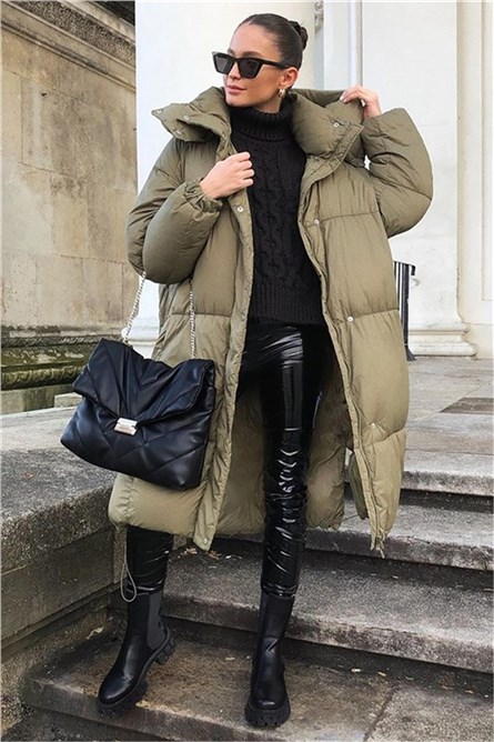 Дамско дълго яке MG1280 - Каки #319848 Дамско дълго яке MG1280 - Каки #319848