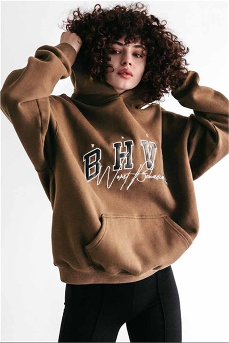 Дамски суитчър - Кафяв 302052 Дамски суитчър - Кафяв 302052