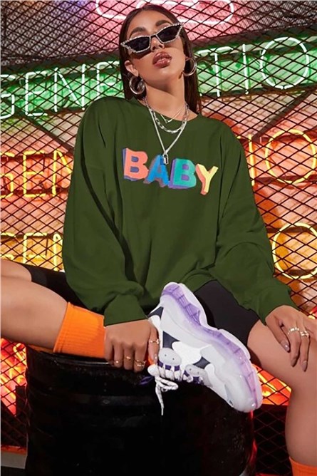 Madmext Women's Sweatshirt - Khaki #289856