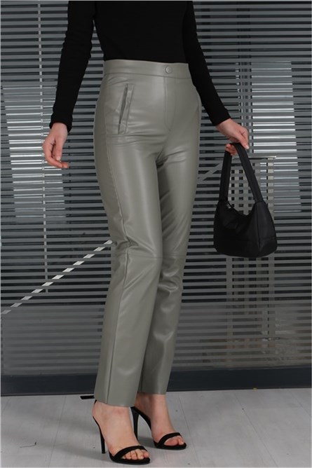 Women's leather pants MG1313 - Green #324089