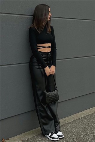Women's leather pants MG1316 - Black #323228