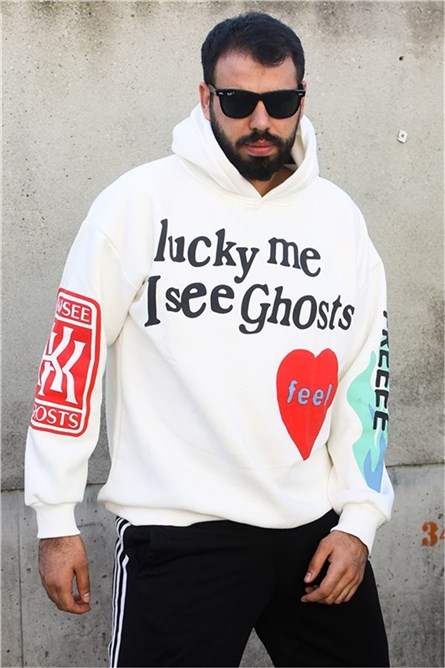 Men's Oversize Sweatshirt 5338 - Ecru #321132