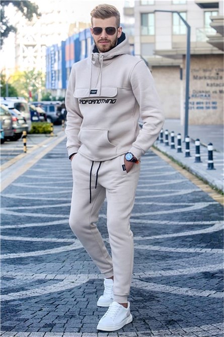 Men's sports set 5643 - Beige #321147