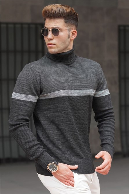 Madmext Colourblock Turtleneck Jumper