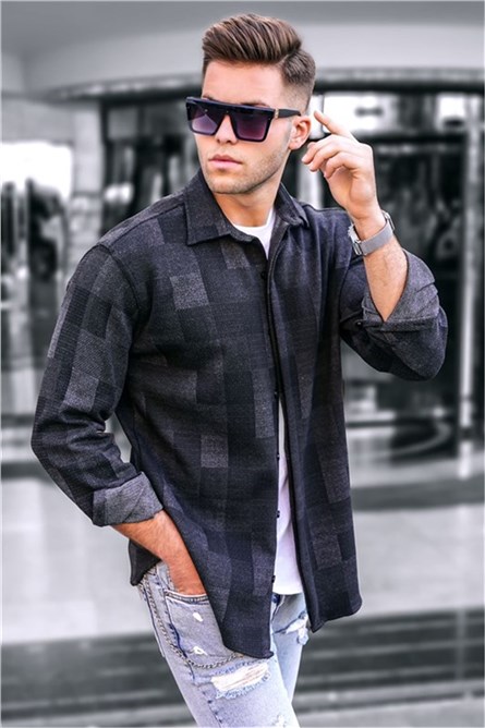 Men's plaid shirt 4667 - Dark gray #319646