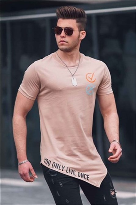 Мъжка тениска  5665 - Бежова #324100