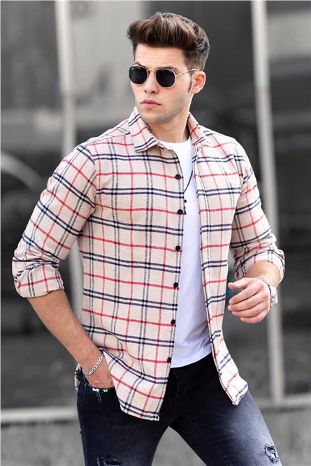 Мъжка риза 4901 - Бежова 289482