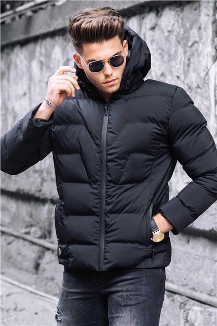 Madmext Men's Puffer Coat - Black #289615