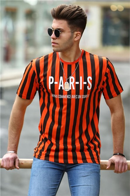 Мъжка тениска 4003 - Черна/Оранжева 285716