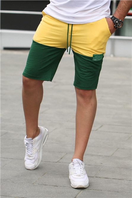 Madmext Men's Shorts - Yellow, Green #285992