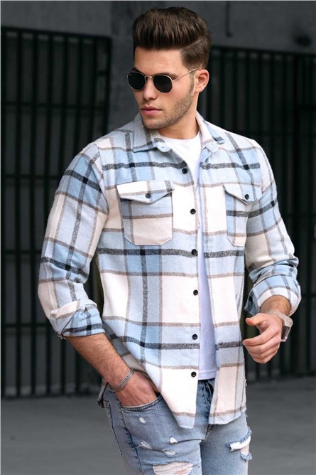 Мъжка риза 4921 - Син 290386