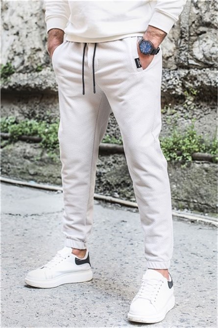 Madmext Men's Jogger - White #303545