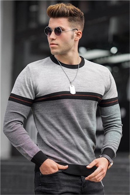 Madmext Stripe Detailed Men's Jumper