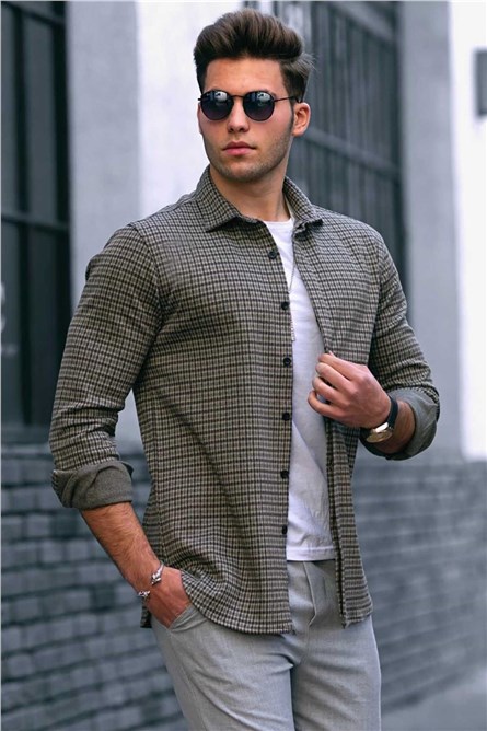 Madmext Men's Shirt - Khaki #290407