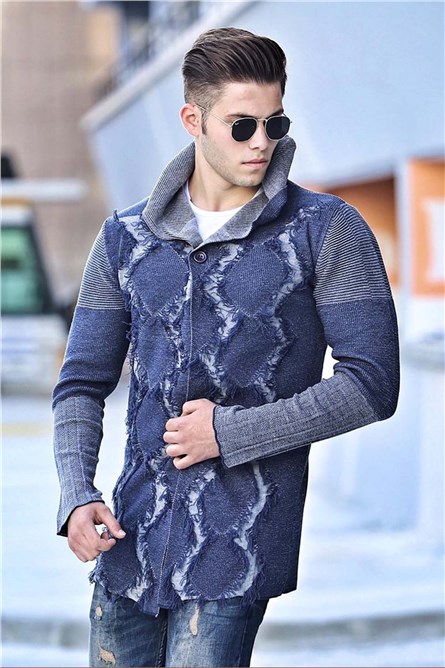 Madmext Men's Cardigan - Blue #286556