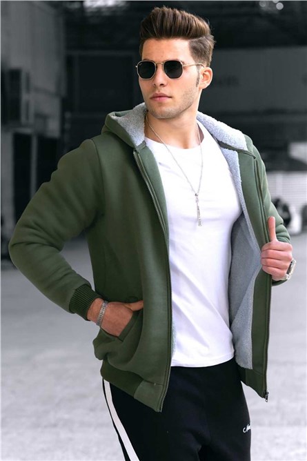 Men's sweatshirt 22377-1 - Khaki 290224