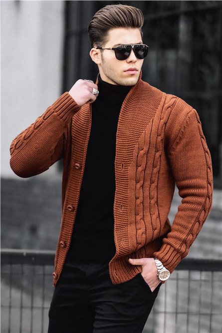 Madmext Men's Cardigan - Brown #290592