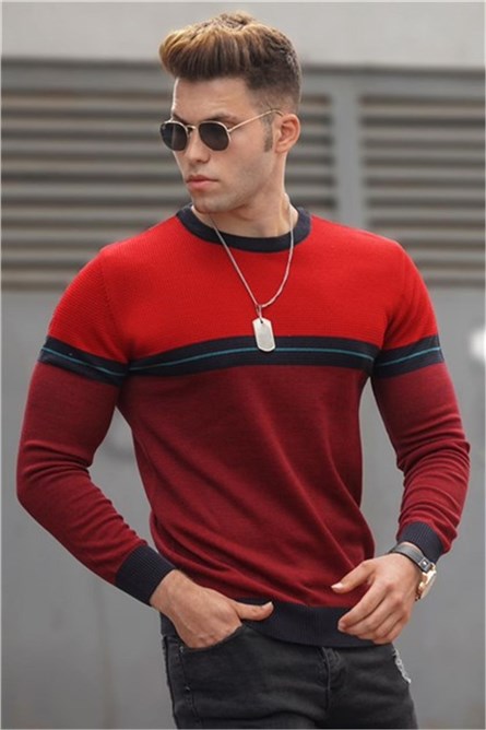 Madmext Stripe Detailed Men's Jumper