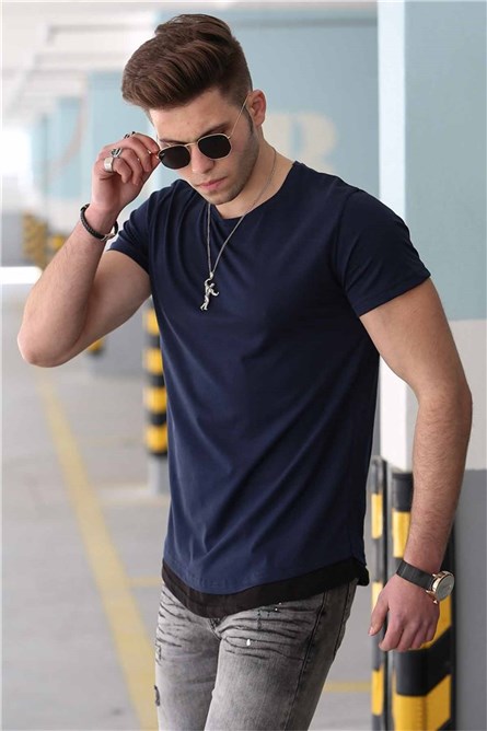 Madmext Men's T-Shirt - Navy Blue #287186