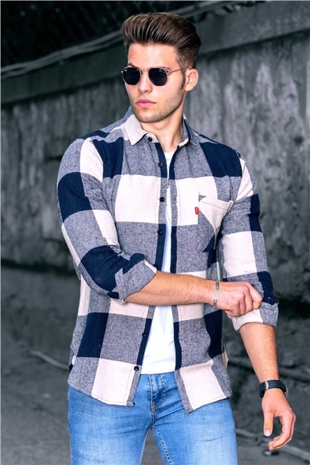 Madmext Men's Shirt - Navy Blue #289716