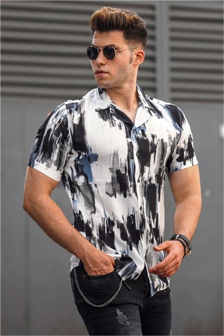 Madmext Men's Shirt - White, Black #307734