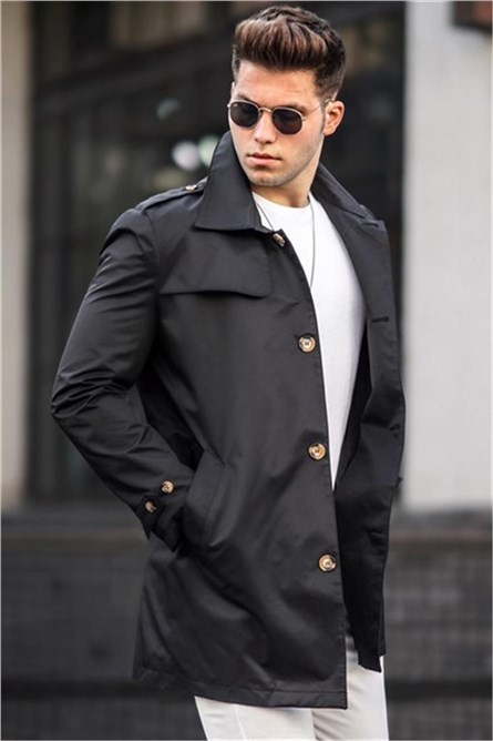 Madmext Men's Coat - Black #300433