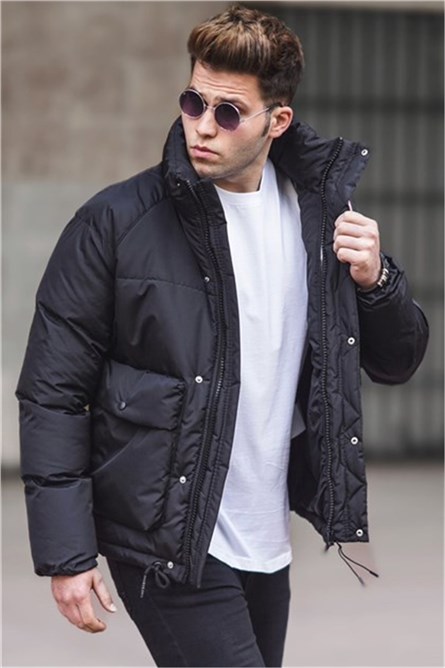 Madmext Men's Puffer Coat - Black #307108