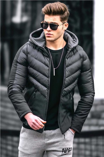 Madmext Men's Puffer Coat - Black #289329