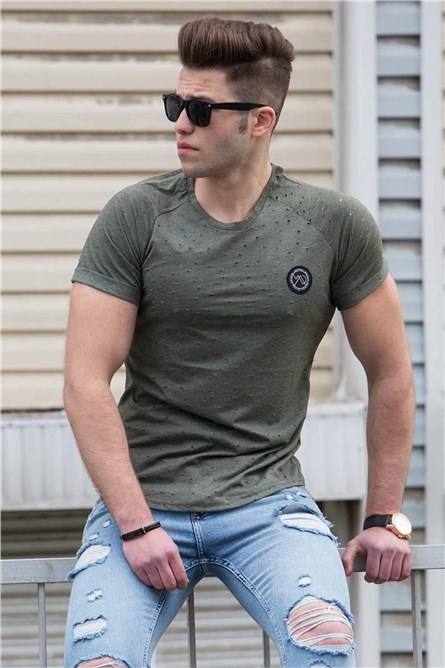 Madmext Men's T-Shirt - Khaki Green #286020