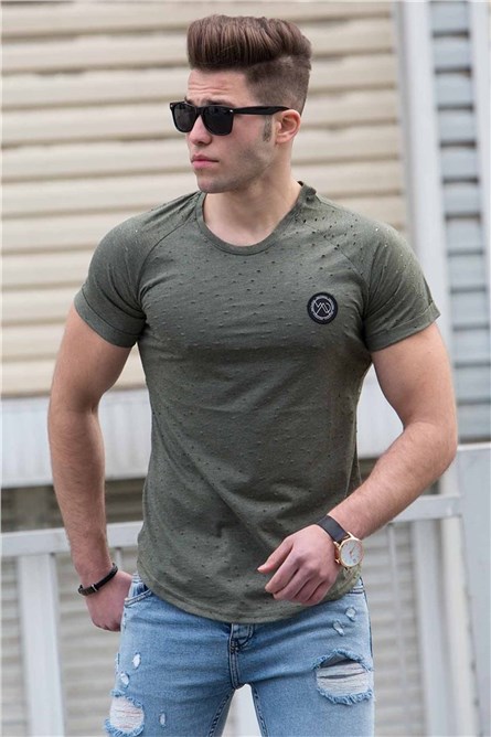 Madmext Men's T-Shirt - Khaki Green #286020