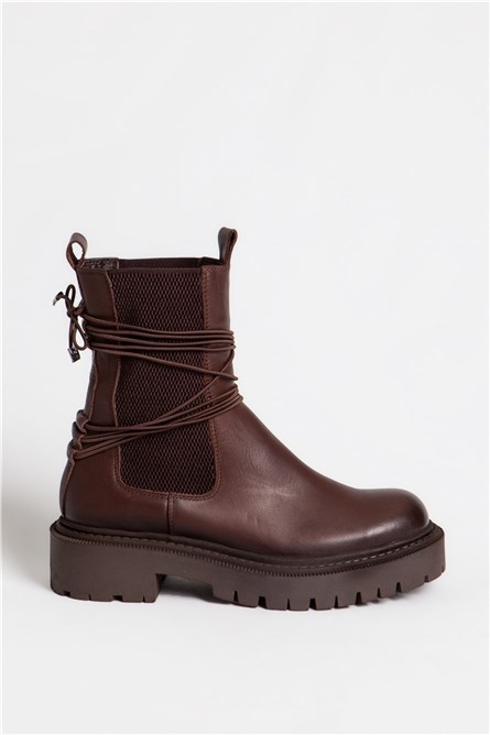 Women's boots made of genuine leather 1180 - Brown #321779