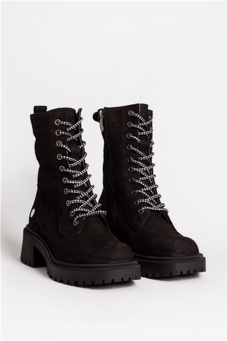Women's boots made of natural nubuck 1240 - Black #321780