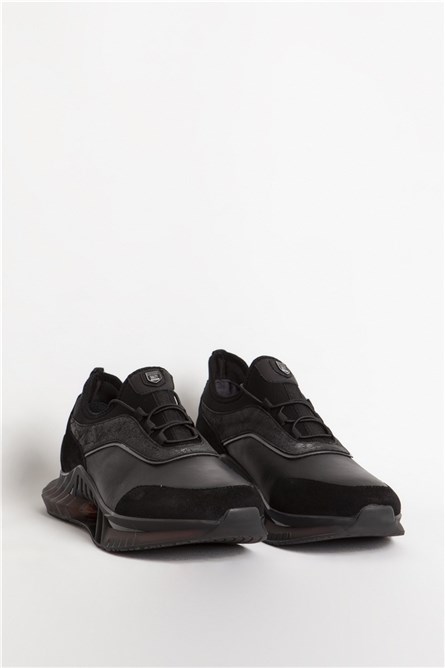 MARCOMEN Men's Genuine Leather Casual Shoes 16313 - Black #362072
