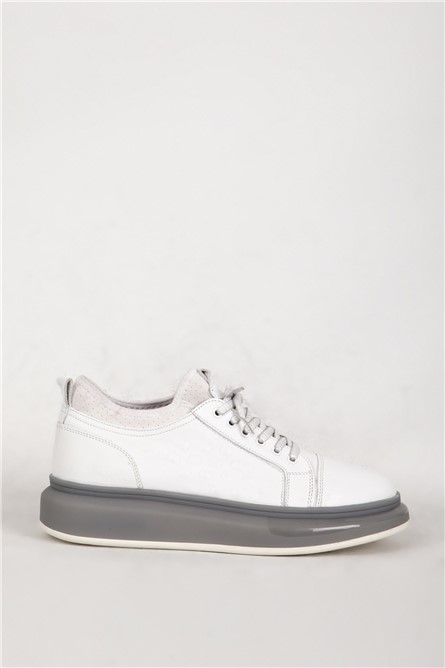 Men's Genuine Leather Casual Shoes 17226 - White #382013 