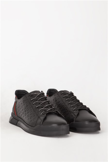 Męskie buty z prawdziwej skóry 17276 - czarne #369919