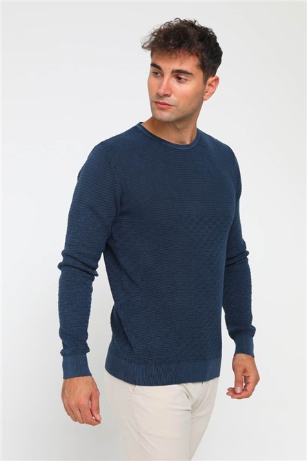 Men's Blouse - 80052 - Dark Blue - 99999757 #266842