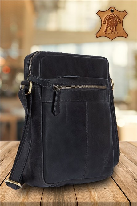 Leather Satchel Bag - Black #997608