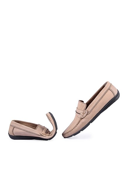 GPC Men's Real Leather Loafers - Beige #795965723