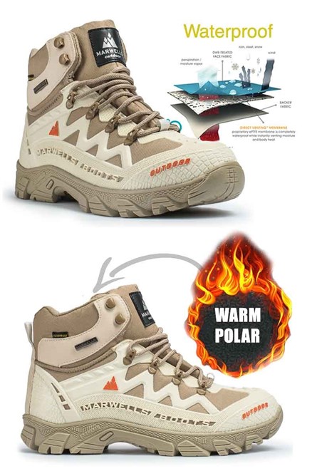 Men's hiking boots - Beige 2021083219