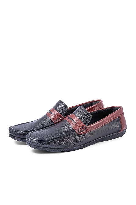 GPC Men's Real Leather Penny Loafers - Black, Burgundy #795965699