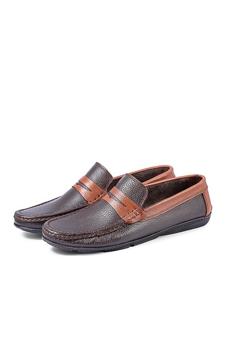 GPC Men's Real Leather Penny Loafers - Brown #795965701