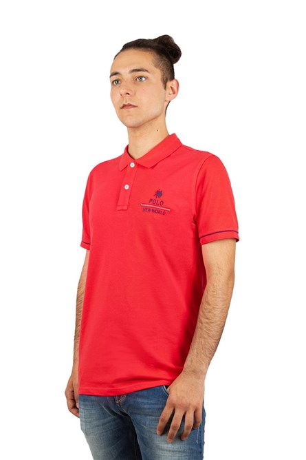 New World Polo Men's T-Shirt - Red #23510837