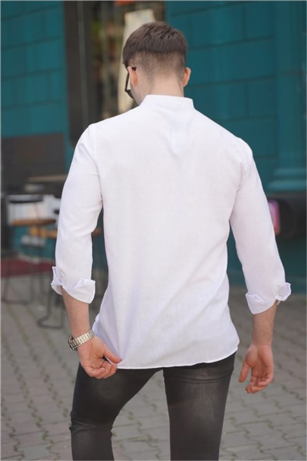 Men's linen shirt 5548 - White #330488