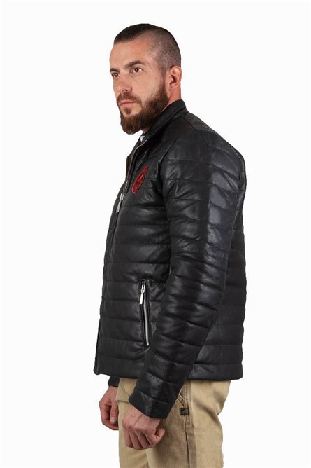 Leonardo Men's Real Leather Jacket - Black #2021080